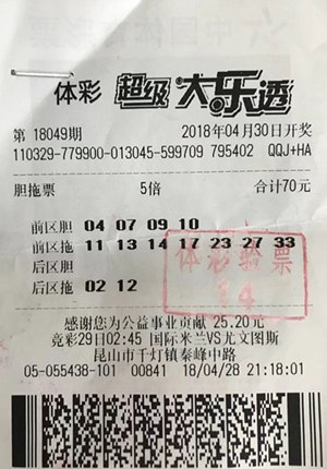 1525847672779535.jpg 昆山购彩者守号四个月 逮中大乐透二等奖74万.jpg