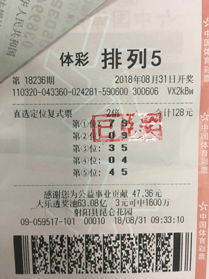 盐城购彩者淡定玩体彩 喜中“排列5”头奖.jpg