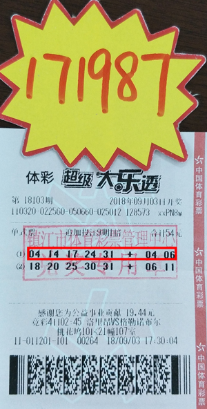 1、机选号多期投注大乐透 镇江购彩者喜中奖金17万多.jpg