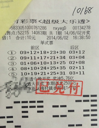 锡老彩民10元投注大乐透  喜中三等奖10168元_副本.jpg