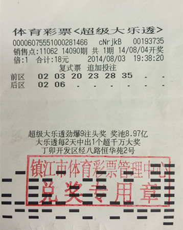 18元小复式追加投注大乐透  镇江彩民收获18.8万元奖金 照片1_副本.jpg