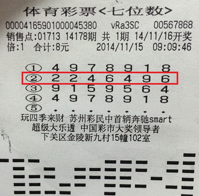 复制废票幸运中奖，南京彩民喜中7位数万元奖金.jpg