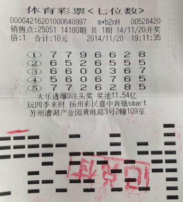 守号一年  苏州彩民中得7位数6万元.jpg